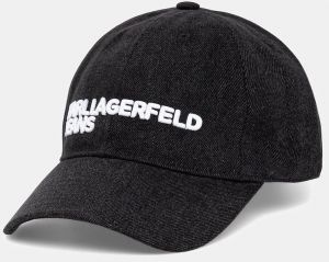 Džínsová šiltovka Karl Lagerfeld Jeans čierna farba, s nášivkou, A3M33102