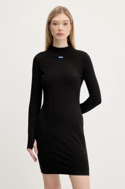 Šaty Hugo Blue čierna farba, mini, priliehavé, 50545016