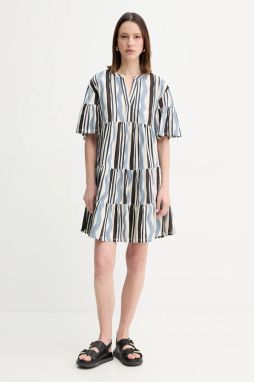 Bavlnené šaty Weekend Max Mara béžová farba, mini, áčkový strih, 2515621072600