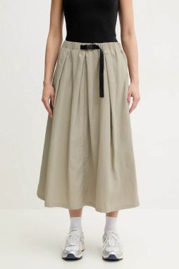 Sukňa Jack Wolfskin Tihama zelená farba, midi, áčkový strih, A63894