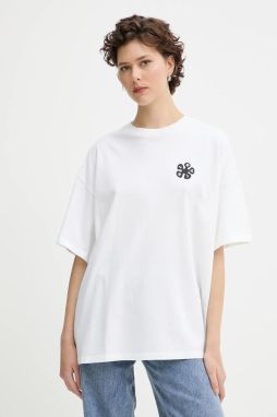 Bavlnené tričko Levi's GRAPHIC SHORT STACK TEE dámske, biela farba, A4924