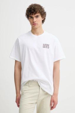 Bavlnené tričko Levi's SS RELAXED FIT TEE pánske, biela farba, s potlačou, 16143