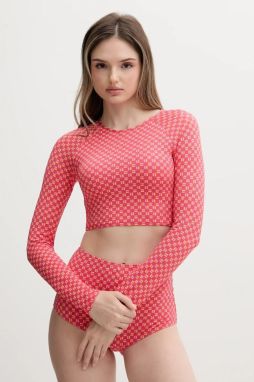 Plavky s dlhým rukávom Rip Curl ružová farba, jemne vystužený košík, 0NHWSW