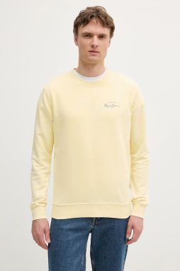 Bavlnená mikina Pepe Jeans žltá farba, vzorovaná, PM582918