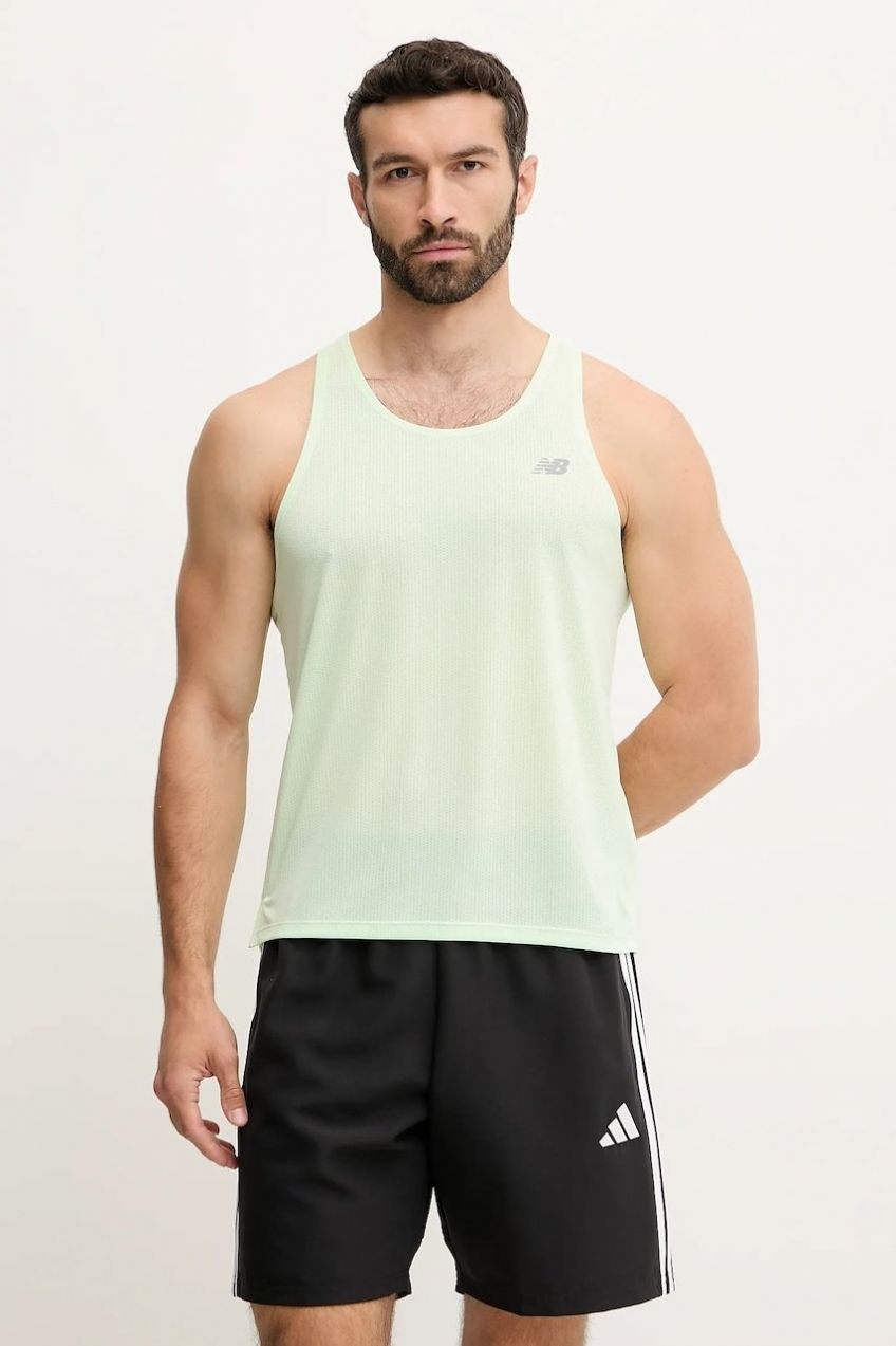 Tréningové tričko New Balance zelená farba, MT41250MEW