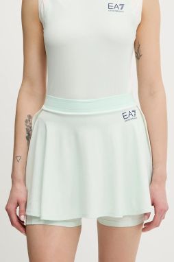 Športová sukňa EA7 Emporio Armani zelená farba, mini, áčkový strih, AF13282.7W000204