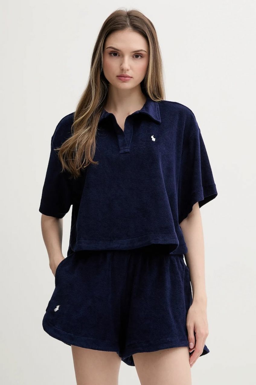 Pyžamo Polo Ralph Lauren dámske, tmavomodrá farba, 21556375