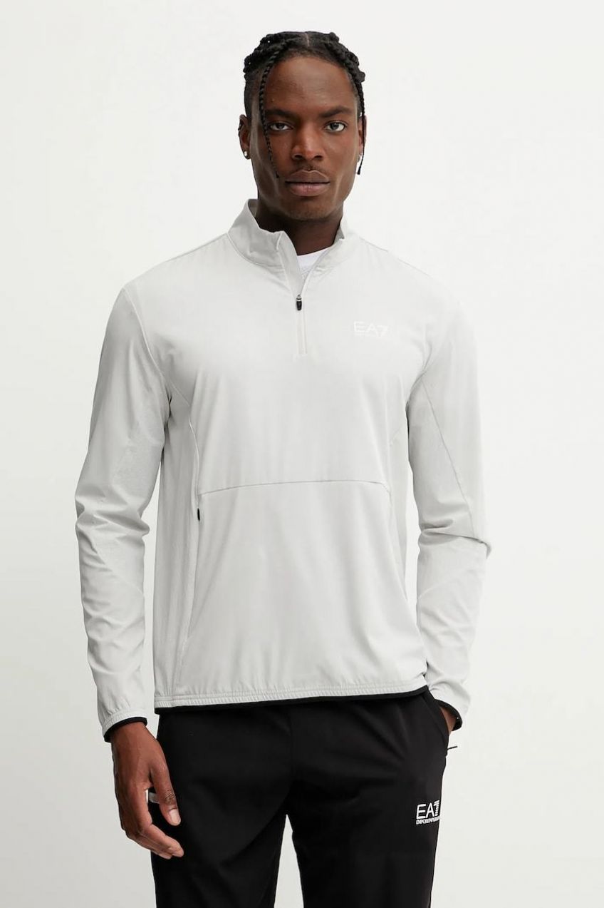 Tréningová mikina EA7 Emporio Armani šedá farba, jednofarebná, AF13137.7M000070