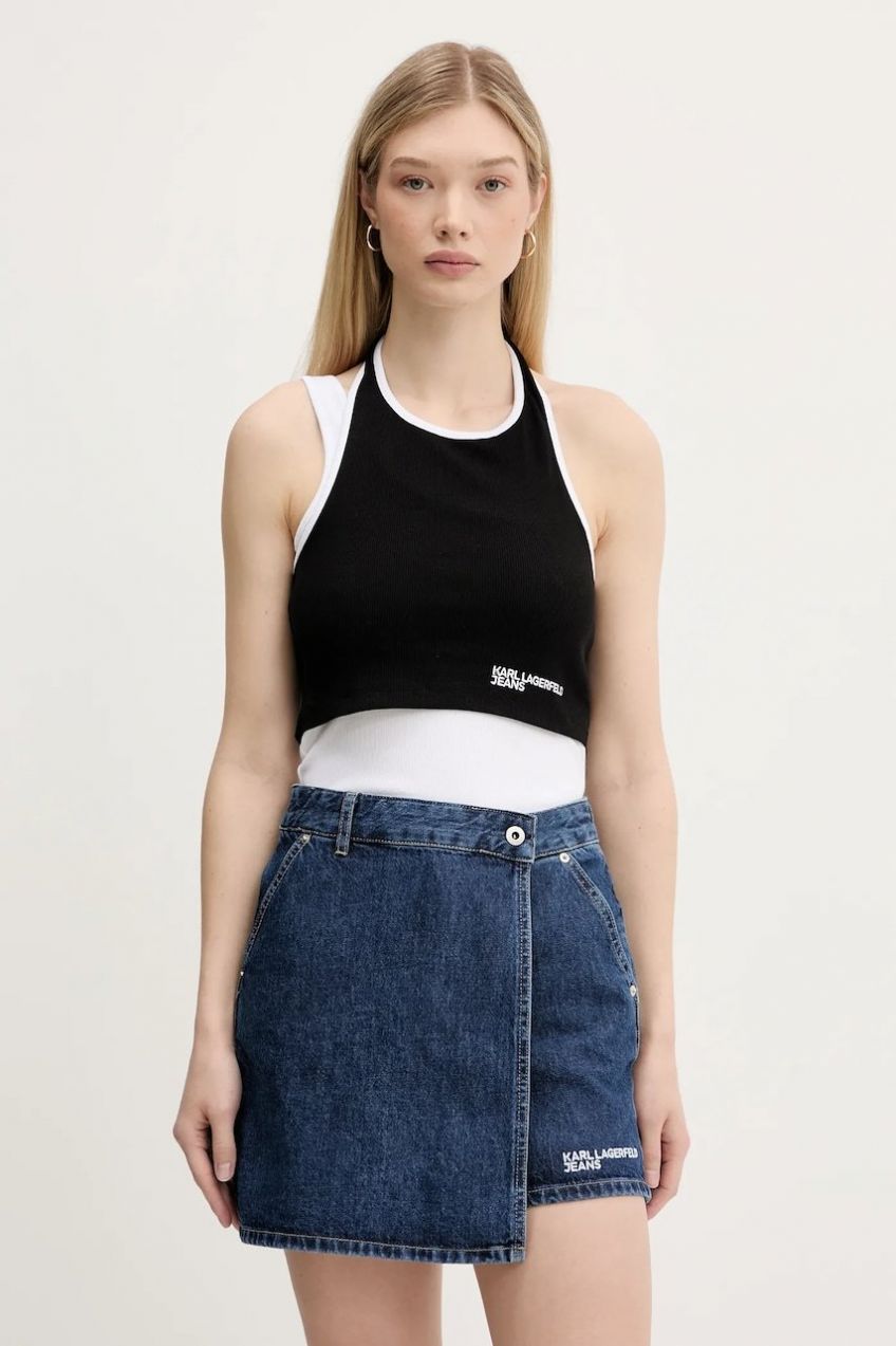 Top Karl Lagerfeld Jeans čierna farba, A3W17046