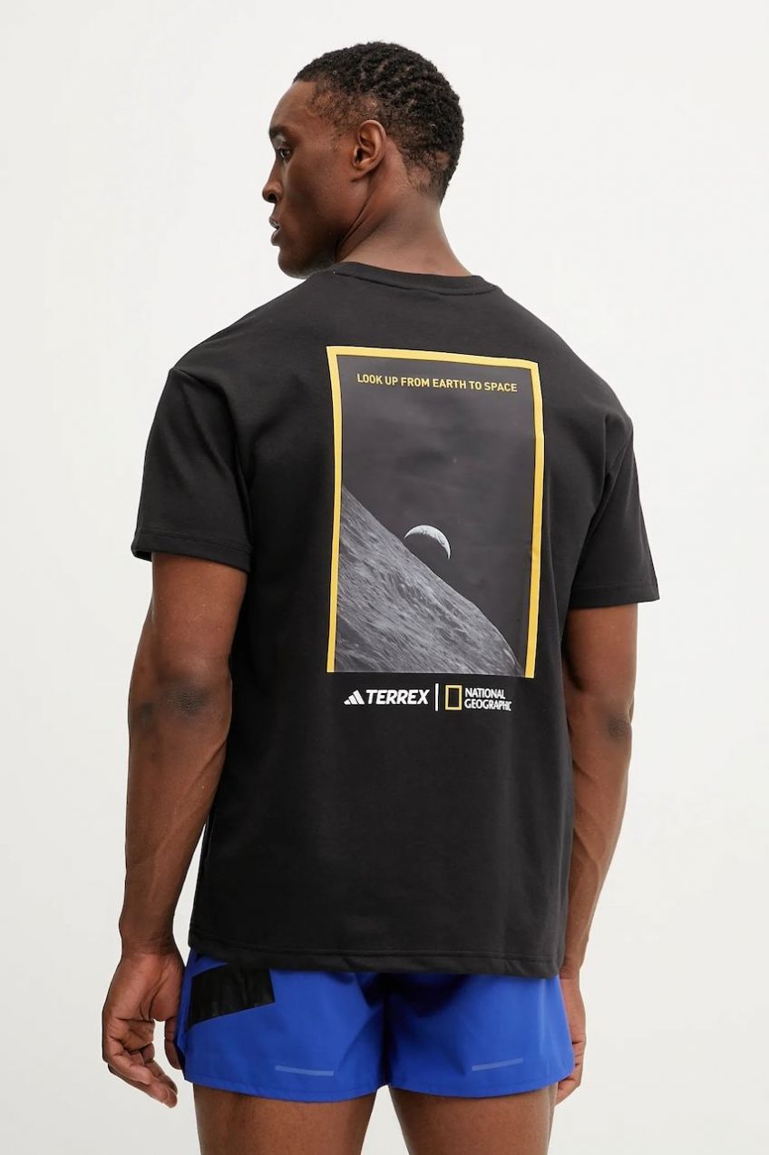 Športové tričko adidas TERREX x National Geographic čierna farba, vzorované, JD5957
