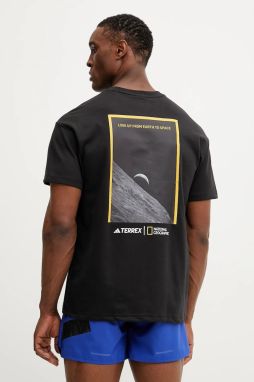 Športové tričko adidas TERREX x National Geographic čierna farba, vzorované, JD5957