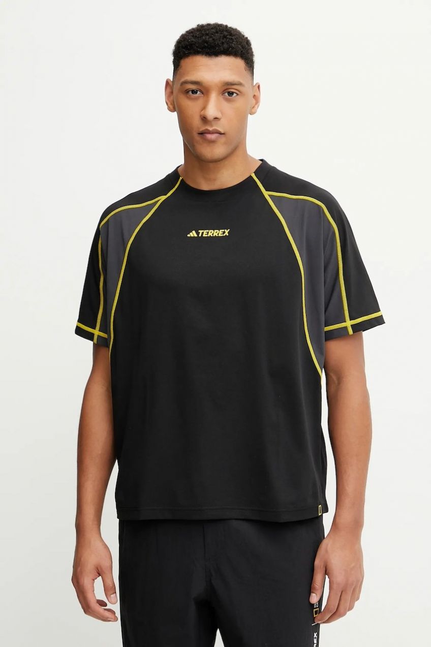 Športové tričko adidas TERREX x National Geographic čierna farba, jednofarebné, JP1299