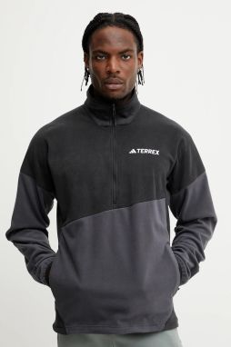 Fleecová mikina adidas TERREX čierna farba, vzorovaná, JE1350