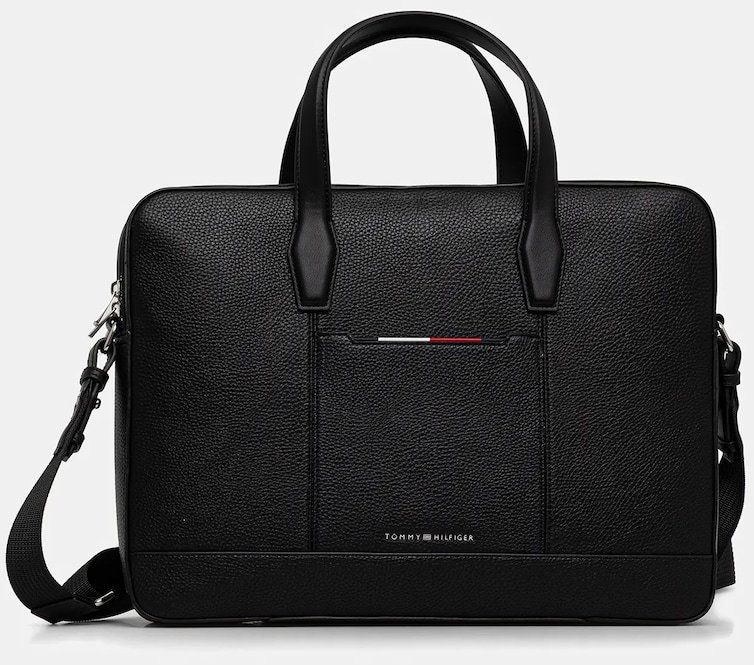 Taška Tommy Hilfiger čierna farba, AM0AM13484
