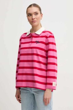 Bavlnená mikina Pepe Jeans RHONDA dámska, červená farba, vzorovaná, PL581491