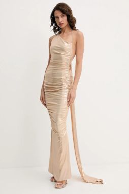 Šaty Retrofete Shannon zlatá farba, maxi, priliehavé, R25-10963
