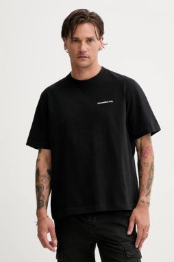 Bavlnené tričko Abercrombie & Fitch pánske, čierna farba, s potlačou, KI123-5060