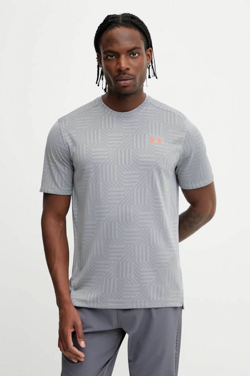 Tréningové tričko Under Armour UA Tech Geotessa šedá farba, vzorované, 1382182