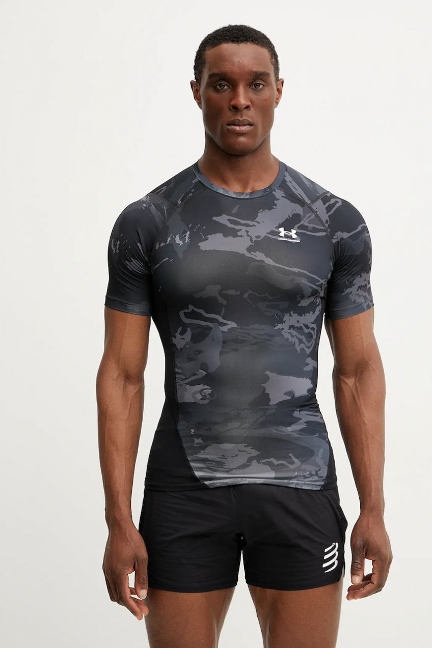 Tréningové tričko Under Armour čierna farba, vzorované, 1383321