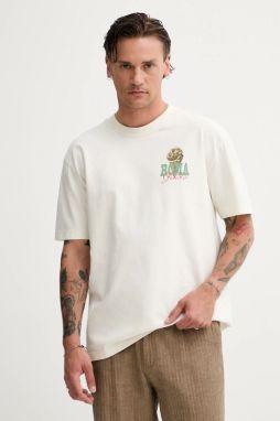 Bavlnené tričko Hollister Co. pánske, béžová farba, s potlačou, KI323-5271