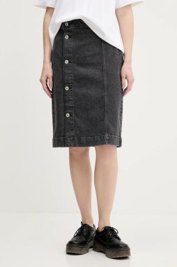 Rifľová sukňa Karl Lagerfeld Jeans šedá farba, mini, rovný strih, A3W12010