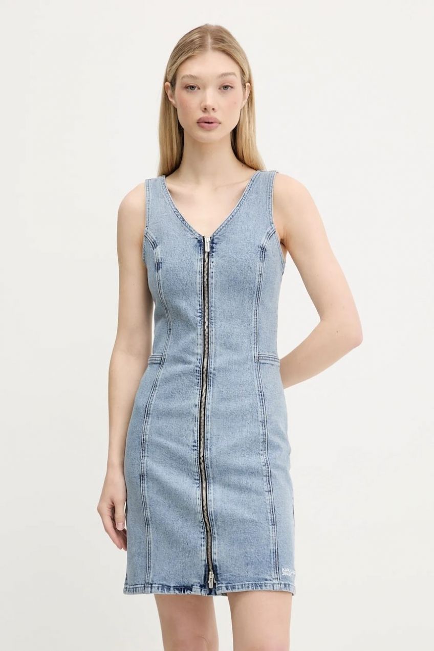 Rifľové šaty Karl Lagerfeld Jeans mini, priliehavé, A3W13016