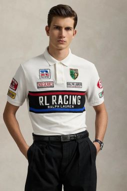 Bavlnené polo tričko Polo Ralph Lauren Sskcclsm1 Short Sleeve biela farba, s nášivkou, 710972334