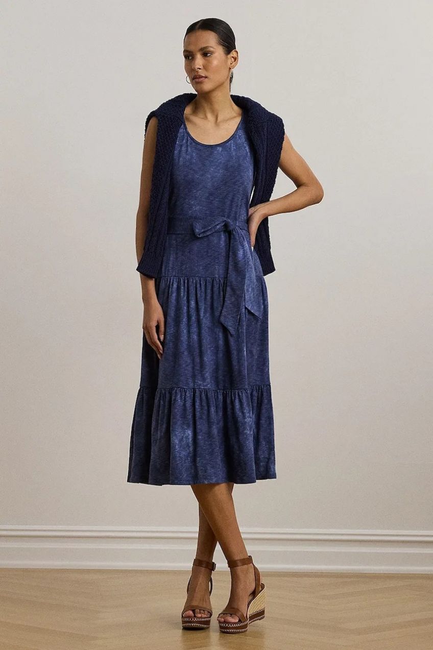 Šaty Lauren Ralph Lauren midi, áčkový strih, 200973602