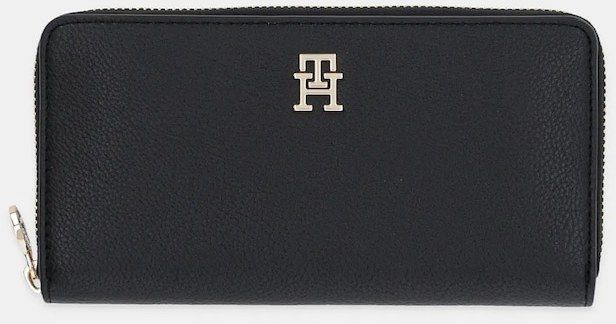 Peňaženka Tommy Hilfiger dámska, čierna farba, AW0AW17482