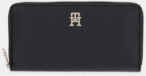 Peňaženka Tommy Hilfiger dámska, čierna farba, AW0AW17482