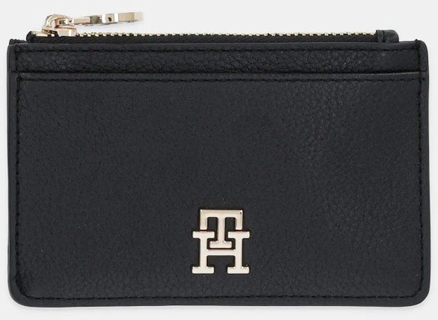 Peňaženka Tommy Hilfiger dámska, čierna farba, AW0AW17481