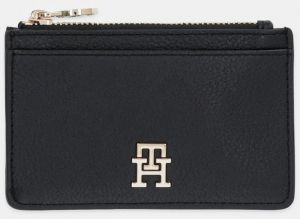 Peňaženka Tommy Hilfiger dámska, čierna farba, AW0AW17481