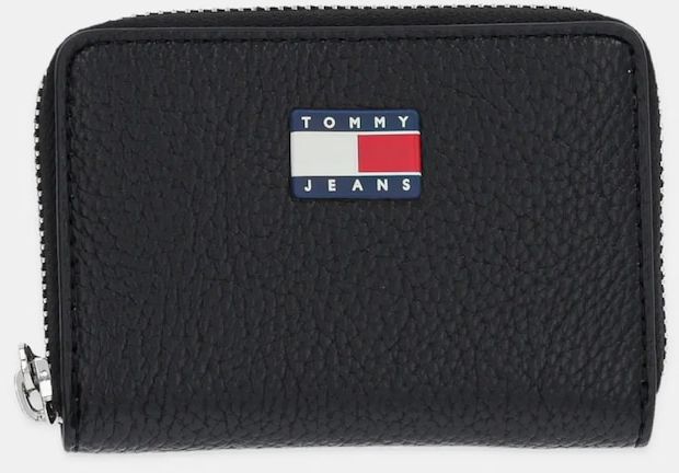Peňaženka Tommy Jeans dámska, čierna farba, AW0AW17642