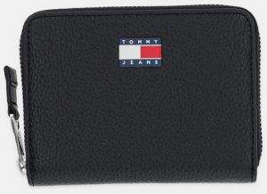 Peňaženka Tommy Jeans dámska, čierna farba, AW0AW17584