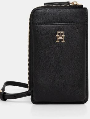 Peňaženka Tommy Hilfiger dámska, čierna farba, AW0AW17512