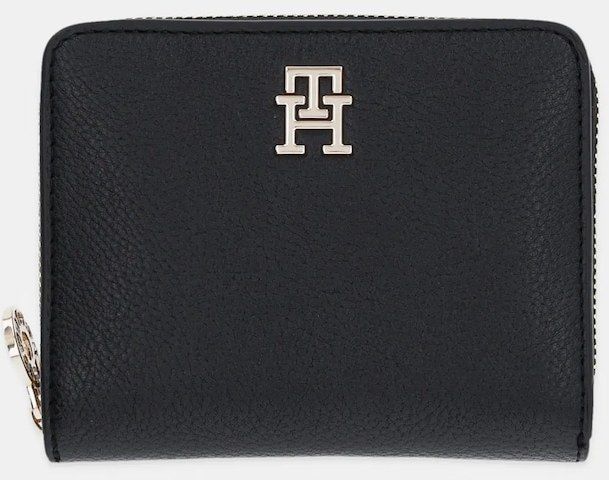 Peňaženka Tommy Hilfiger dámska, čierna farba, AW0AW17473