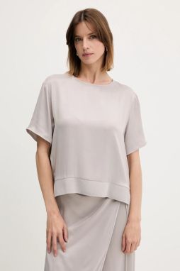 Blúzka Sisley šedá farba, jednofarebná, 52BZLQ093