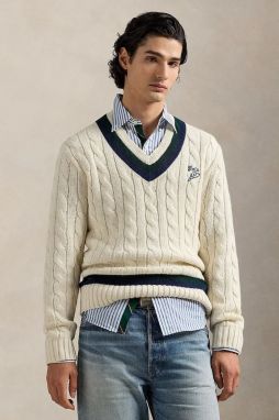 Sveter s prímesou kašmíru Polo Ralph Lauren béžová farba, 710970656