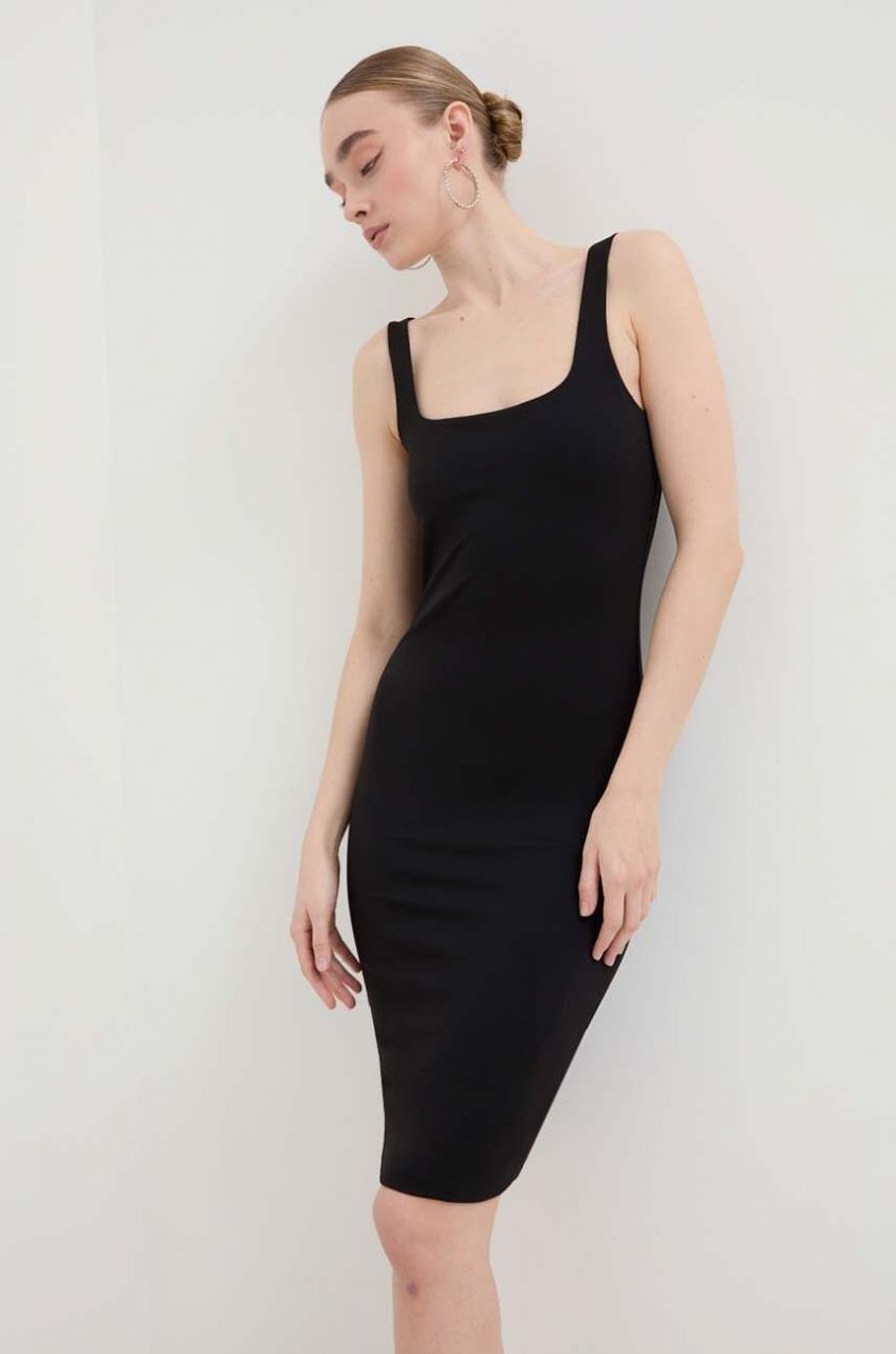 Šaty Guess CHARLOTTE čierna farba, mini, priliehavé, W4GK69 KC7M0