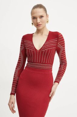 Body Marciano Guess KRISTAL dámske, bordová farba, s nášivkou, 5RGP02 6218A