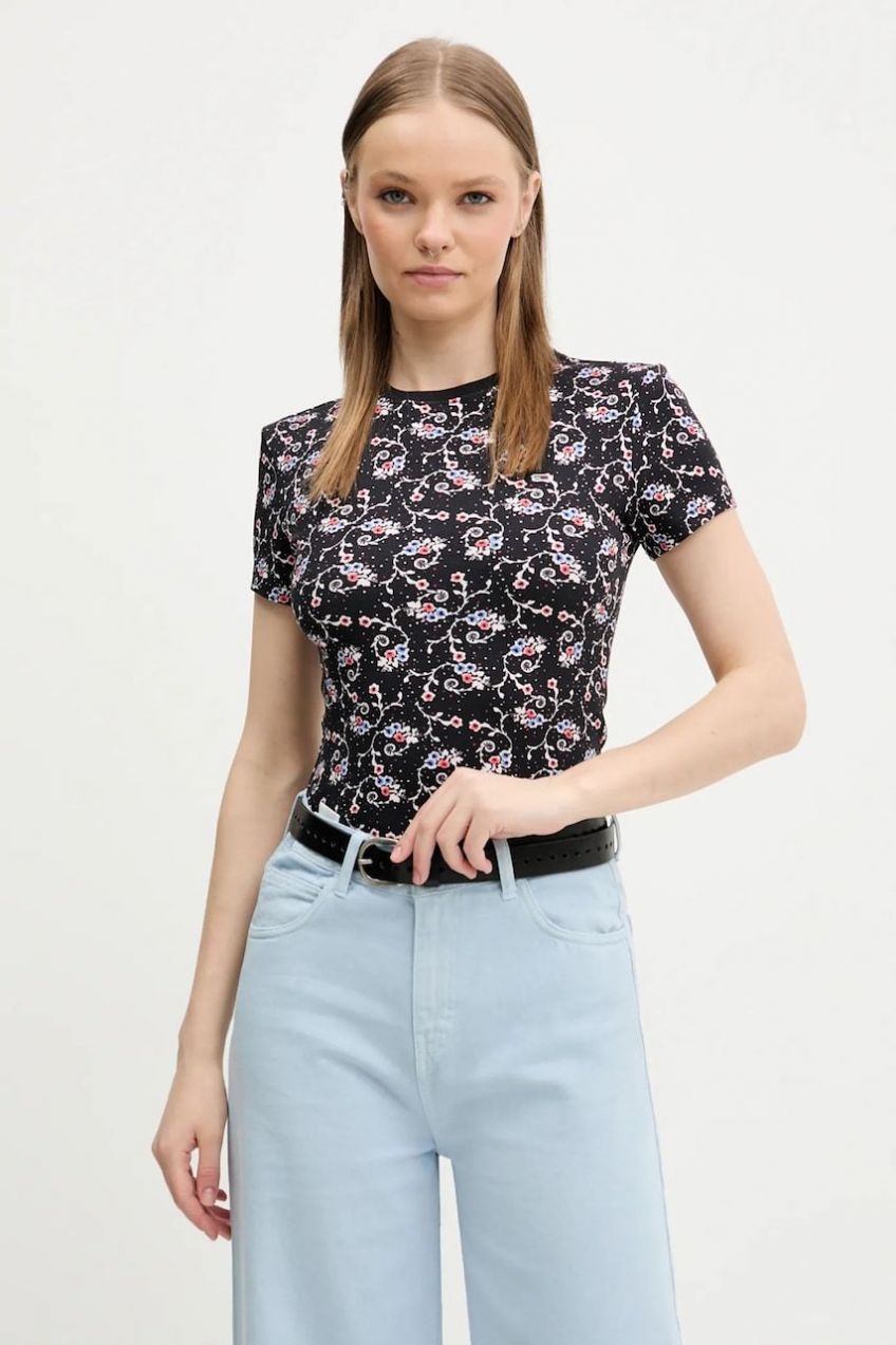 Tričko Tommy Jeans dámske, čierna farba, DW0DW20625