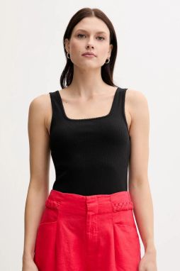 Top Tommy Hilfiger čierna farba, WW0WW45444