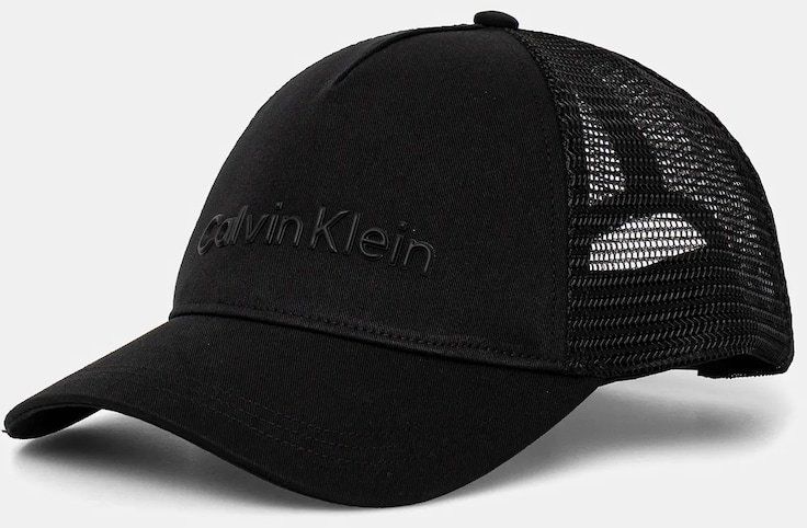 Šiltovka Calvin Klein čierna farba, jednofarebná, K50K513015