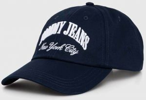 Bavlnená šiltovka Tommy Jeans tmavomodrá farba,s nášivkou,AW0AW15959