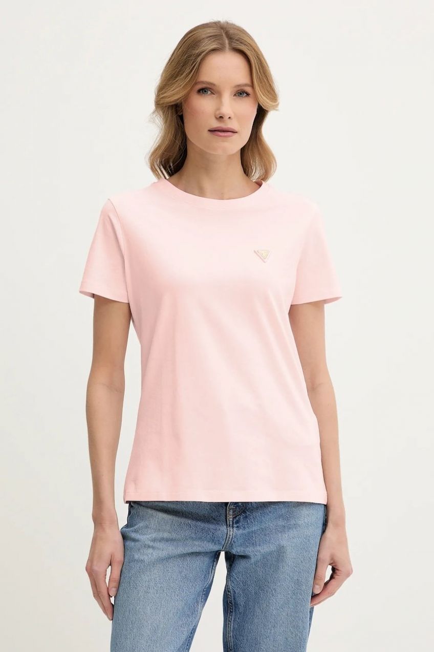 Tričko Guess COLETTE dámsky, ružová farba, V4YI09 J1314