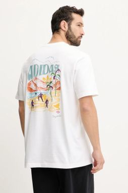 Bavlnené tričko adidas Originals Graphic Tee pánske, biela farba, s potlačou, KC4956