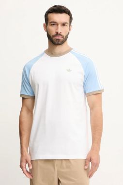 Bavlnené tričko adidas Originals Cali Tee pánske, biela farba, s nášivkou, KC4960