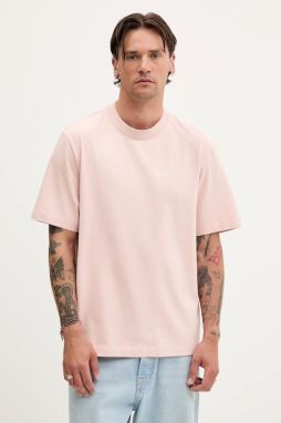 Bavlnené tričko Abercrombie & Fitch pánske, oranžová farba, jednofarebné, KI123-5060