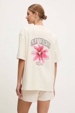 Bavlnené tričko adidas Originals GFX Tee dámske, béžová farba, KC0678
