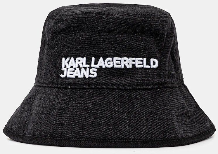 Džínsový klobúk Karl Lagerfeld Jeans čierna farba, bavlnené, A3M33107